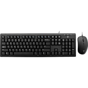 V7 Wired Keyboard and Mouse Combo - USB Cable English (US) - Bla