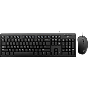 V7 Wired Keyboard and Mouse Combo - USB Cable English (US) - Bla - Click Image to Close