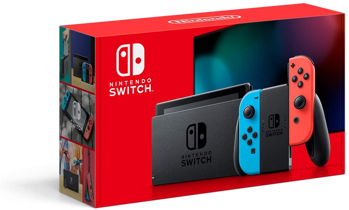 Nintendo Switch with Neon Blue and Neon Red Joy‑Con - HAC-001(-0 - Click Image to Close